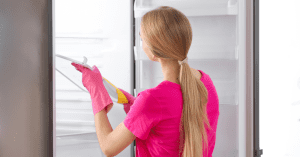 cleaning fridge
