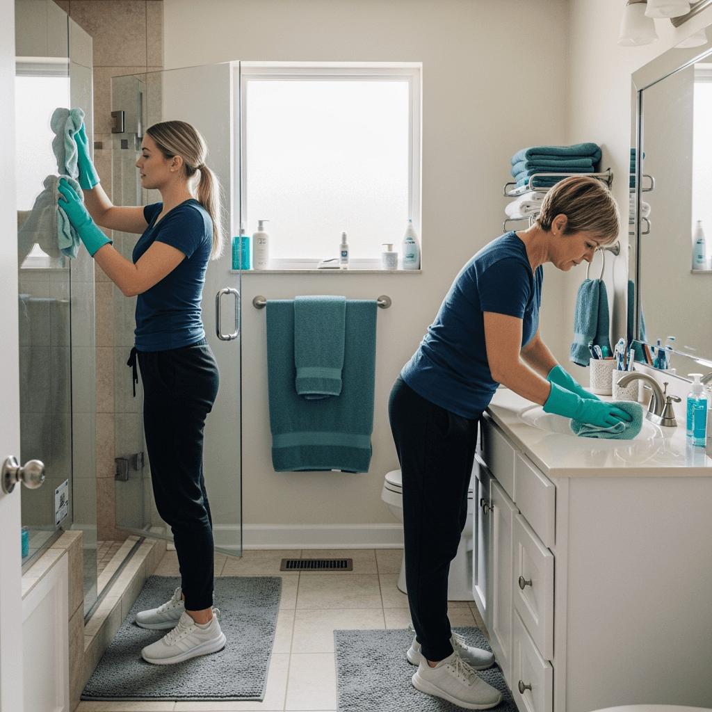Bathroom Cleaning - Upstairs Downstairs Cleaning Service Bathroom Cleaning